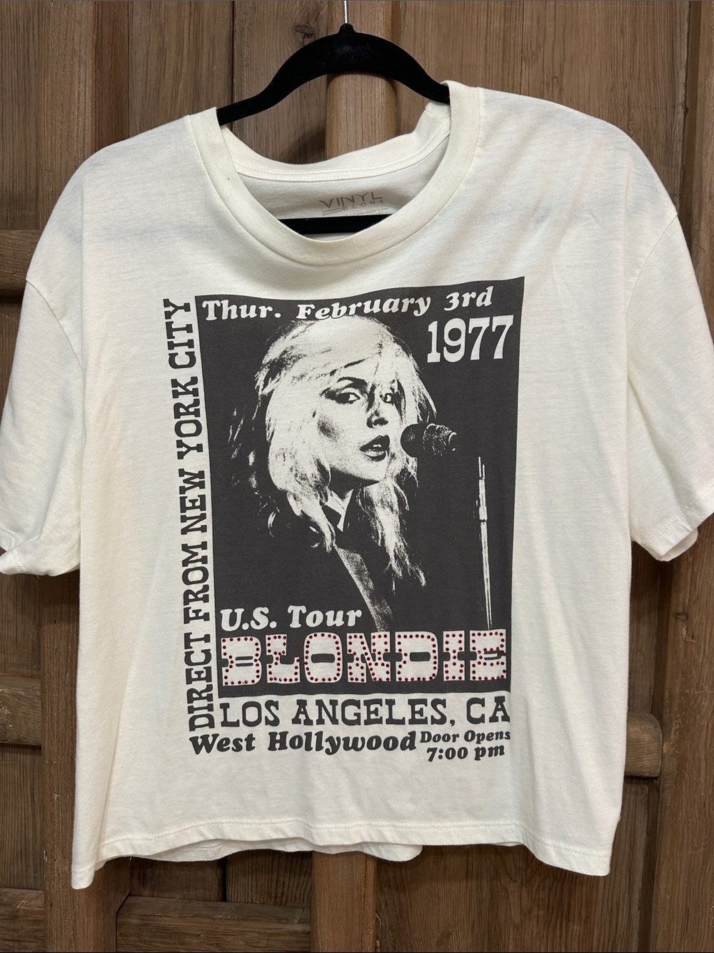 Blondie Graphic Tour Crop Tee - White